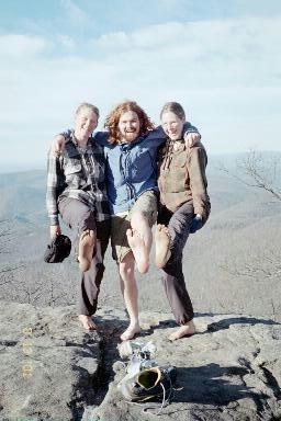 Isis and jackrabbit Show their rugged soles with The Wookie, another AT hiker often seen barefoot